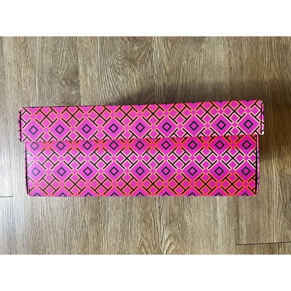 Tory Burch Pink & Orange EMPTY Shoe Box Gift Tissue Storage - 12"x4"x 6.5" - Picture 2 of 4